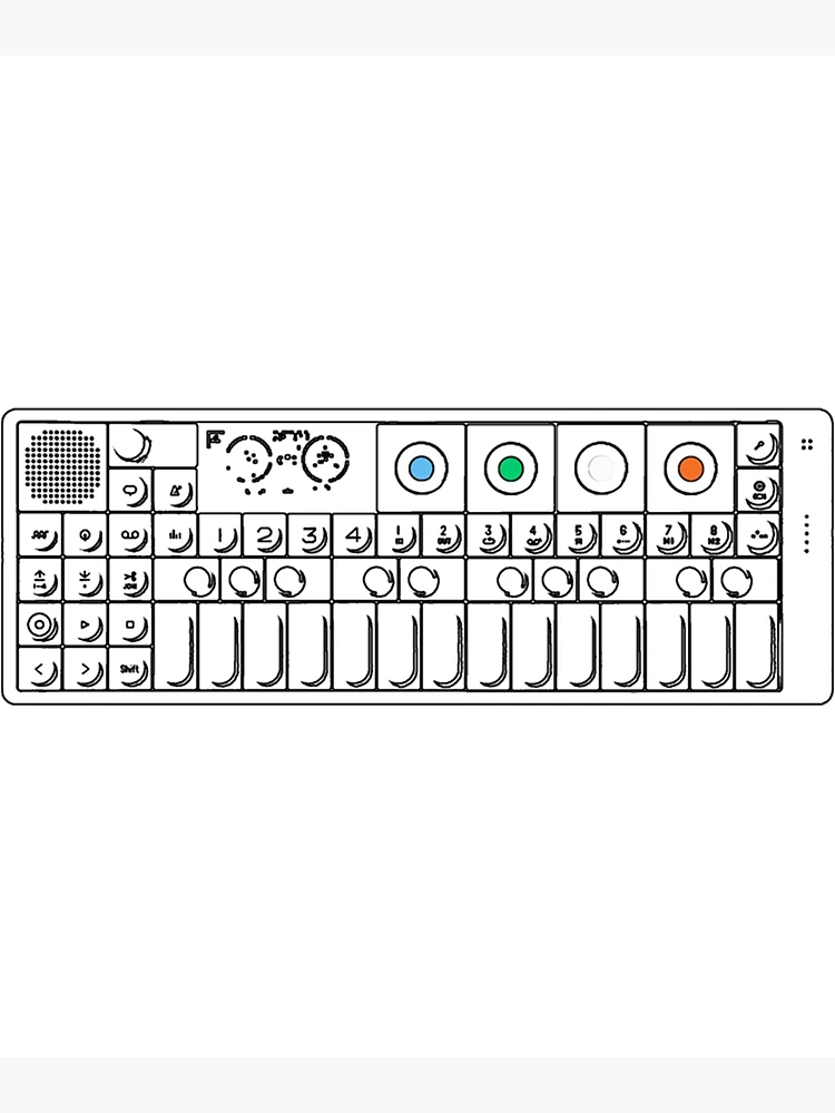 Thumbnail 2 of 2, Postcard, OP1 Keyboard With Color Essential designed and sold by RetroDesignss.