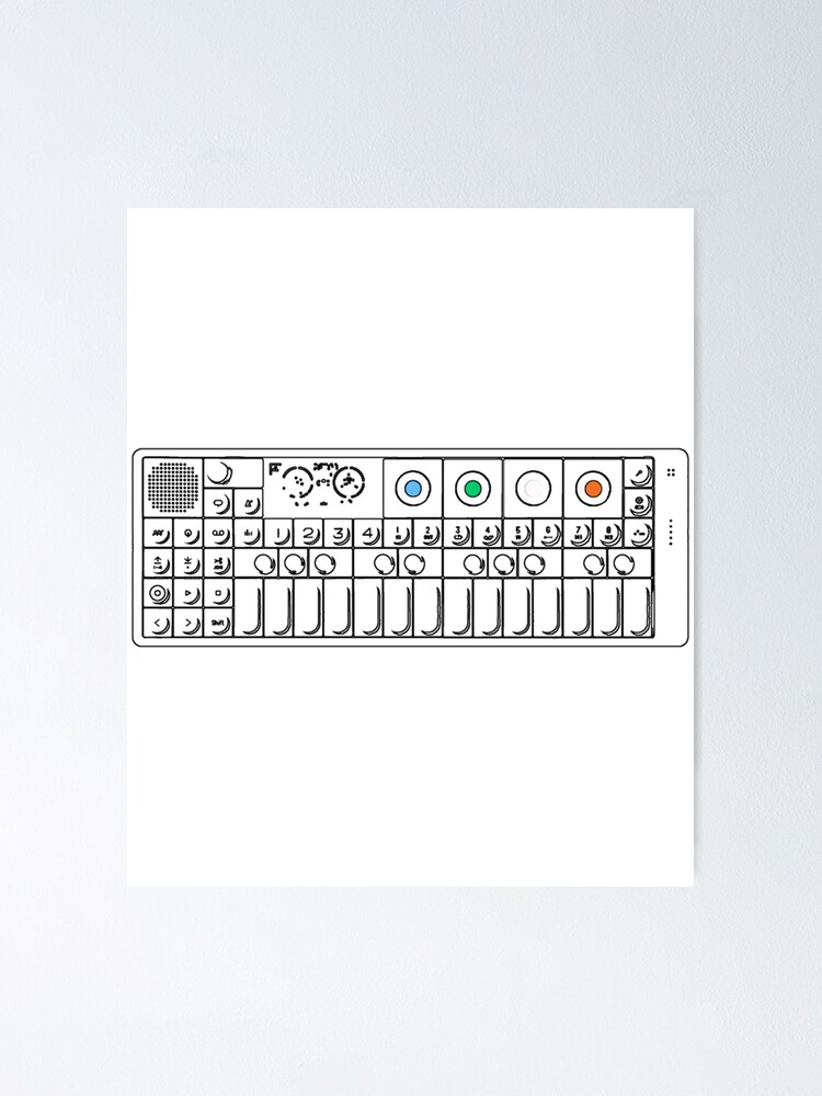 Thumbnail 1 of 3, Poster, OP1 Keyboard With Color Essential designed and sold by RetroDesignss.
