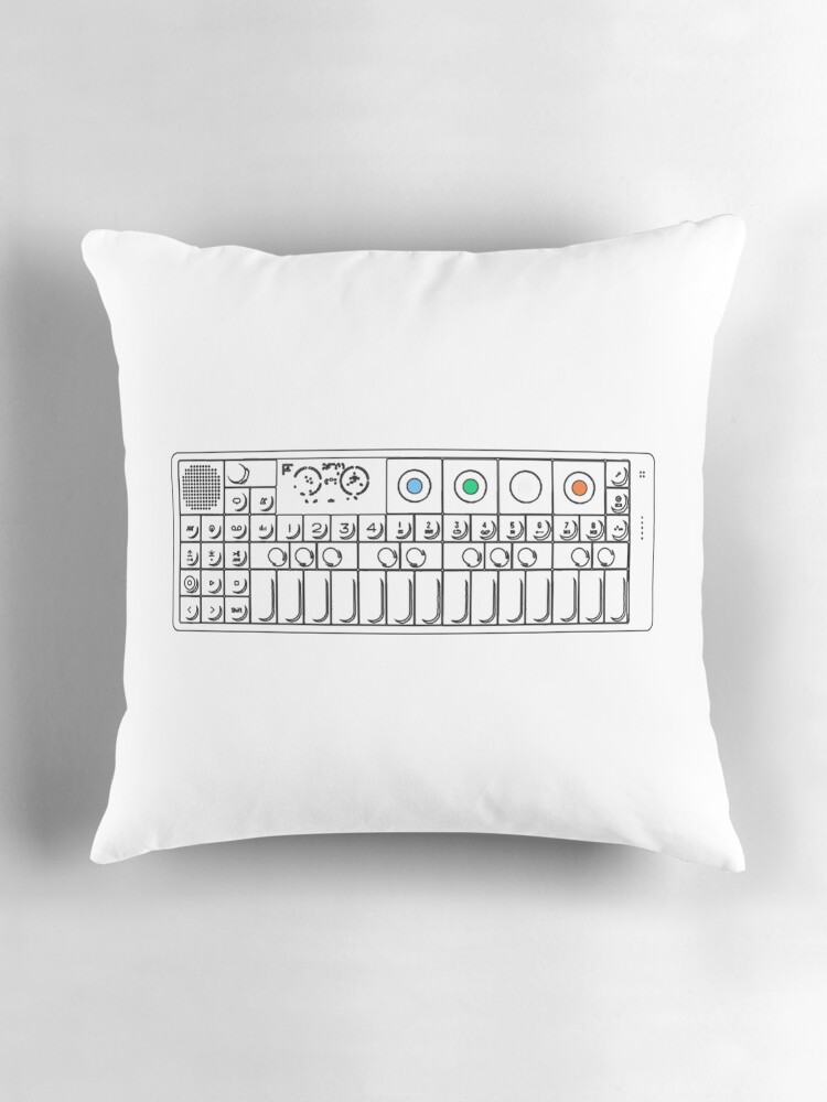Thumbnail 3 of 4, Pillow, OP1 Keyboard With Color Essential designed and sold by RetroDesignss.