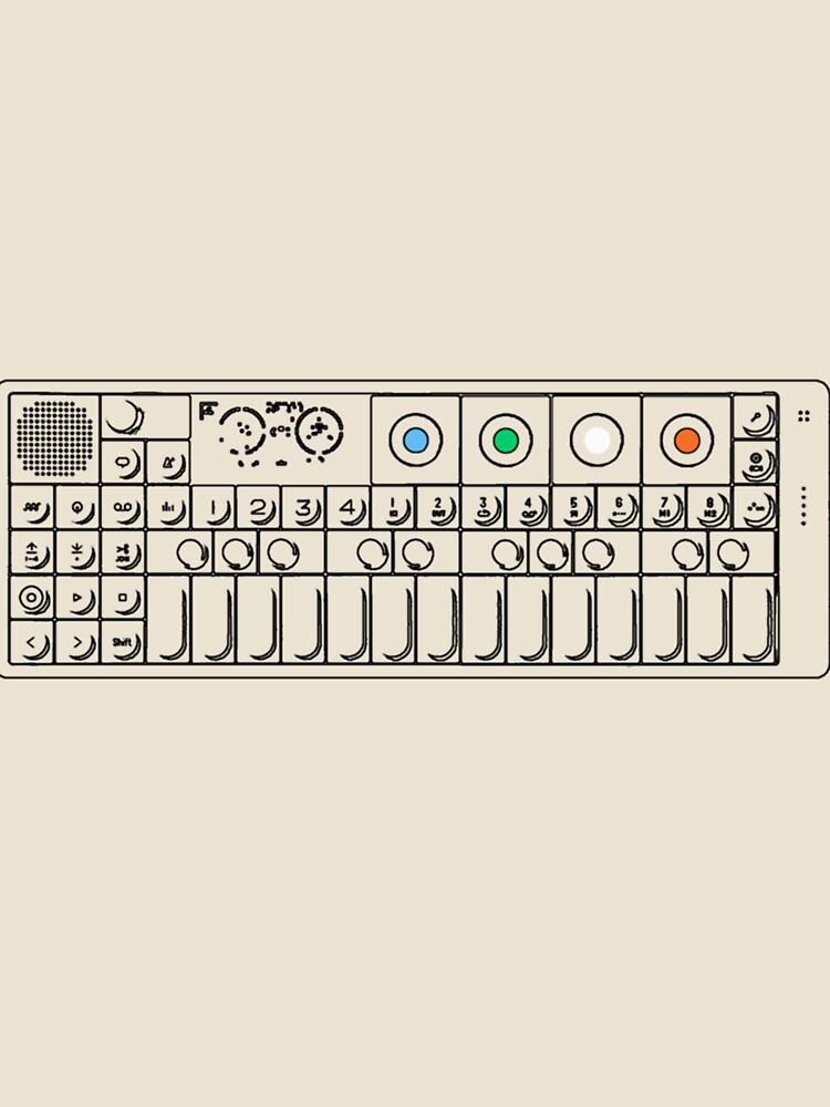 Thumbnail 4 of 4, Relaxed T-Shirt, OP1 Keyboard With Color Essential designed and sold by RetroDesignss.