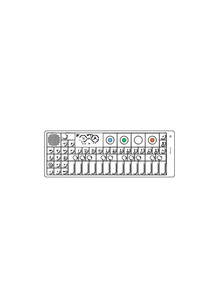Thumbnail 5 of 5, A-Line Dress, OP1 Keyboard With Color Essential designed and sold by RetroDesignss.