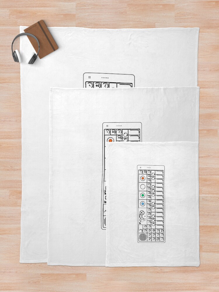 Thumbnail 5 of 6, Throw Blanket, OP1 Keyboard With Color Essential designed and sold by RetroDesignss.