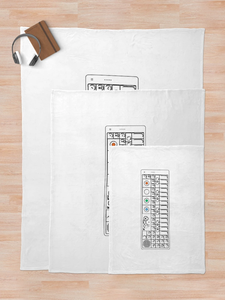 Thumbnail 5 of 6, Throw Blanket, OP1 Keyboard With Color Essential designed and sold by RetroDesignss.