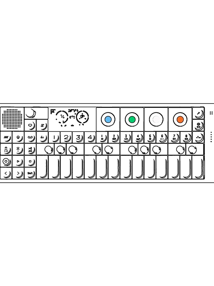 Thumbnail 3 of 3, Scarf, OP1 Keyboard With Color Essential designed and sold by RetroDesignss.