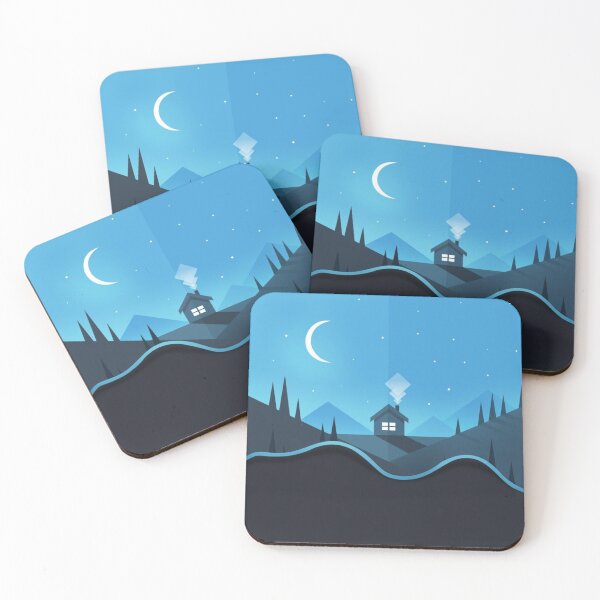 Item preview, Minimalist night home scenery digital artwork  designed and sold by Bkstores.