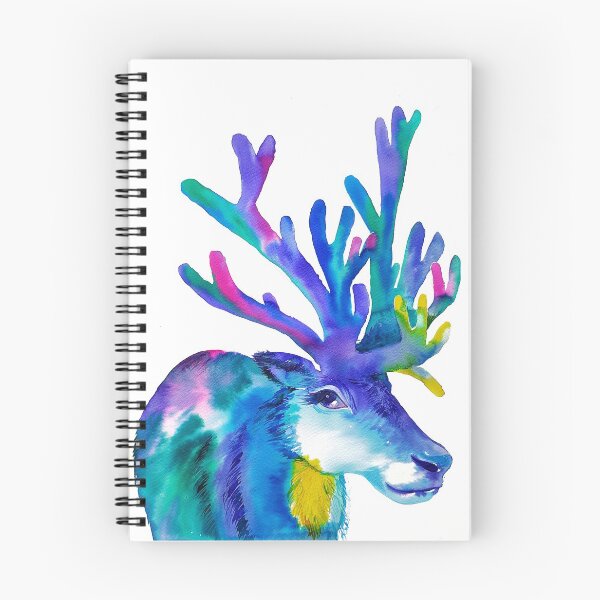 Item preview, Reindeer Aurora Borealis watercolor edition designed and sold by orangerinka.