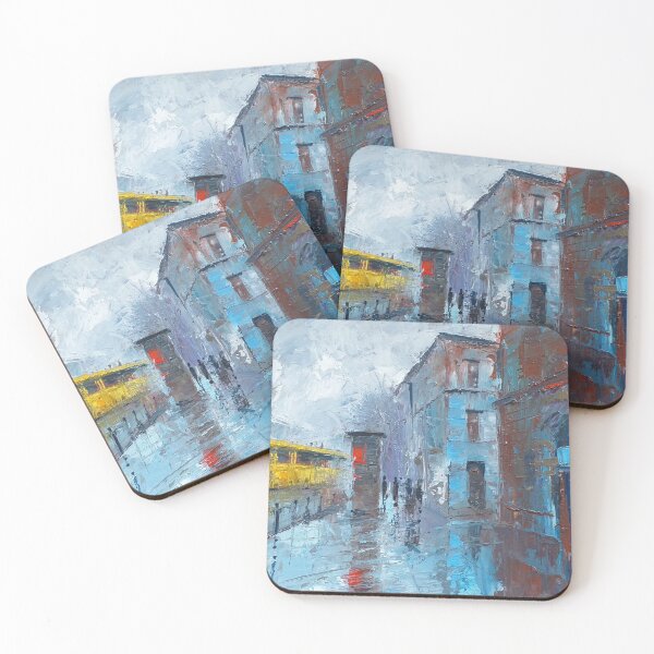 Item preview, Yellow tram in rainy Budapest designed and sold by SiposLorandArt.