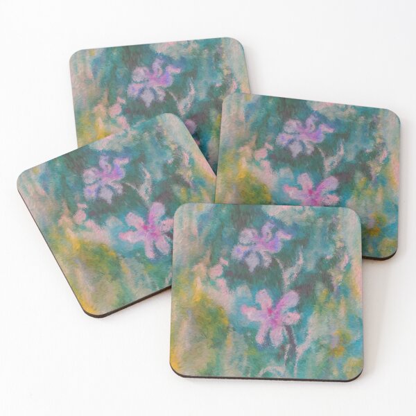 Item preview, Encaustic impressionistic Pink Flowers designed and sold by steeleart1.