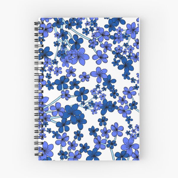 Item preview, Blue Floral Design on white background designed and sold by ABInspired.