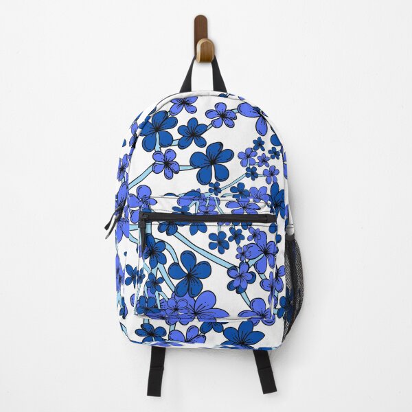 Item preview, Blue Floral Design on white background designed and sold by ABInspired.