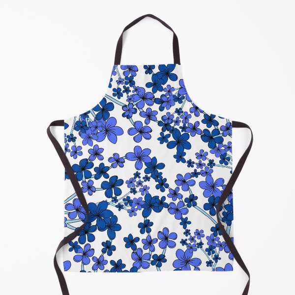 Item preview, Blue Floral Design on white background designed and sold by ABInspired.
