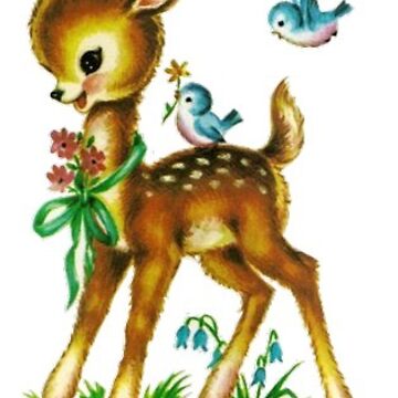 Artwork thumbnail, vintage cottagecore deer sticker by chachels