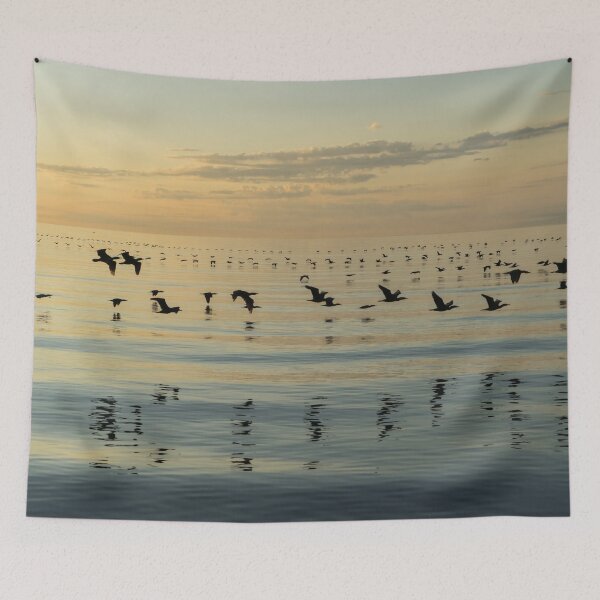 Item preview, Flying Bird Ribbons - Cormorant Flocks and Ripplets designed and sold by Georgia Mizuleva.