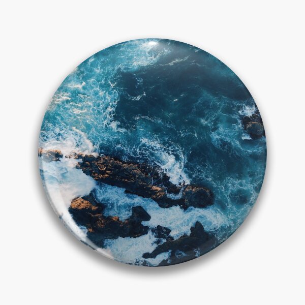 Item preview, Ocean Blue waves Crashing into Lava Rocks designed and sold by KuroiVisuals.