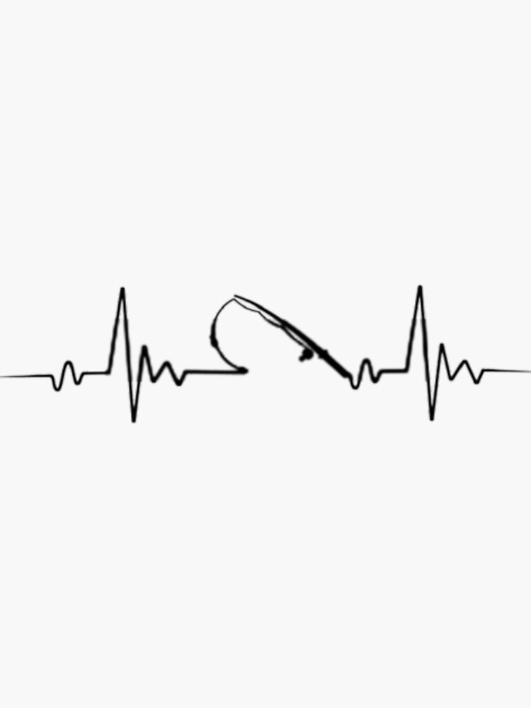 Fishing Hook Heartbeat Stickers for Sale