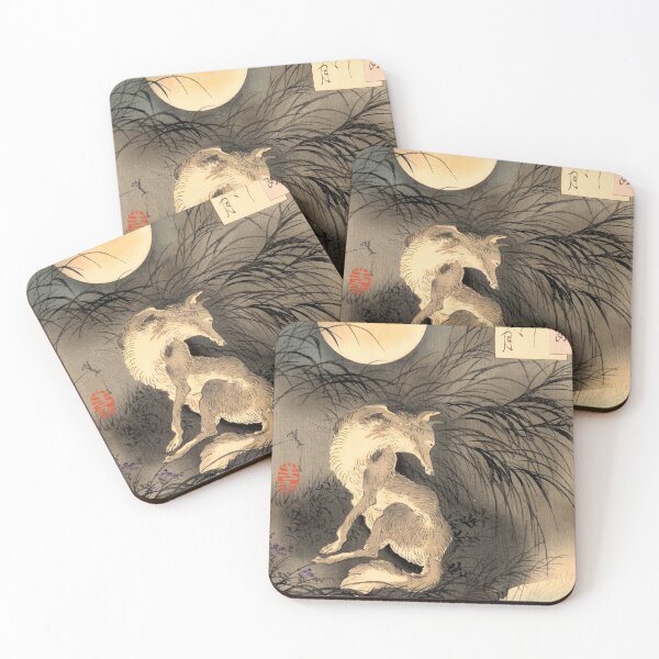 Item preview, Musashi Plain Full Moon With Fox By Tsukioka Yoshitoshi designed and sold by JDesigningMO.