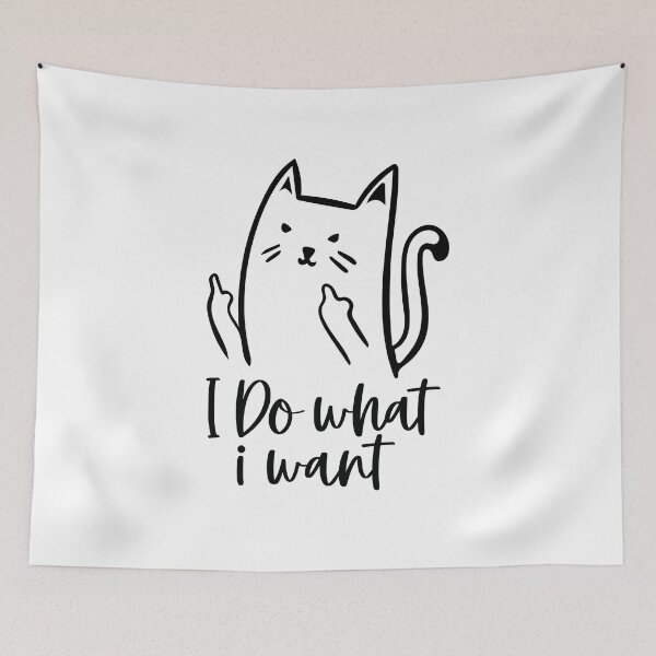 Item preview, I do what I want funny cat designed and sold by Trenddesigns24.