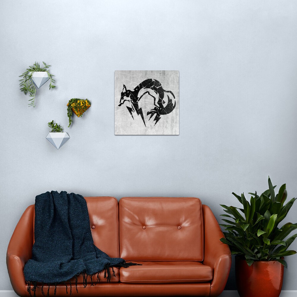 Foxhound V2 (Black) Metal Print