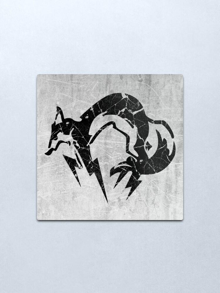 Alternate view of Foxhound V2 (Black) Metal Print