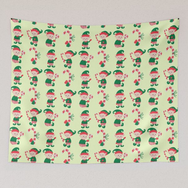 Item preview, Cute Christmas Elf Green And Red Candy Cane Stripes  designed and sold by OhMyStarling.