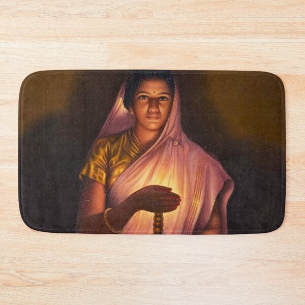 Item preview, Lady Holding A Lamp By Raja Ravi Varma designed and sold by JDesigningMO.