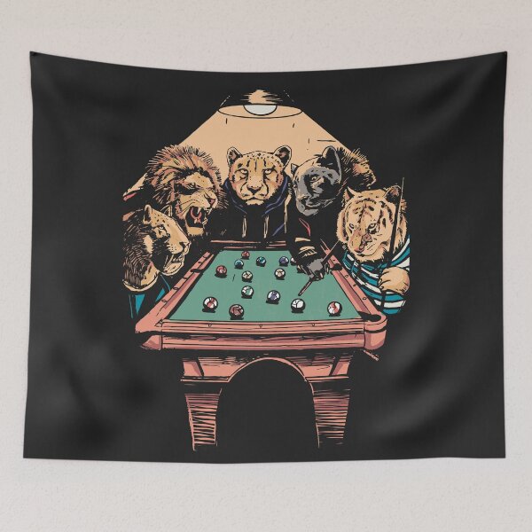 Item preview, Big Cat Billiards // Funny Parody Painting designed and sold by SLAG-Creative.