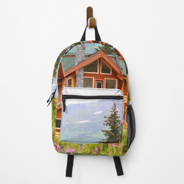 Item preview, Alaskan timber home and mountains, Alaska designed and sold by FranWest.