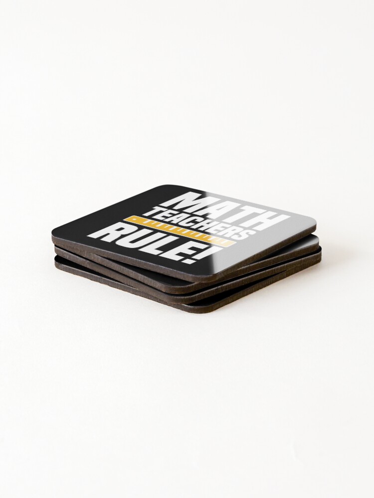 Thumbnail 4 of 5, Coasters (Set of 4), Math Teachers Rule - Funny Math Ruler designed and sold by redblackline.