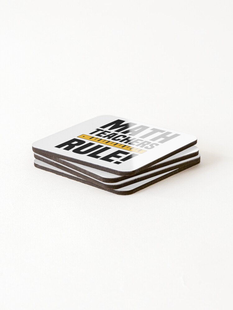 Thumbnail 4 of 5, Coasters (Set of 4), Math Teachers Rule - Funny Math Ruler designed and sold by redblackline.
