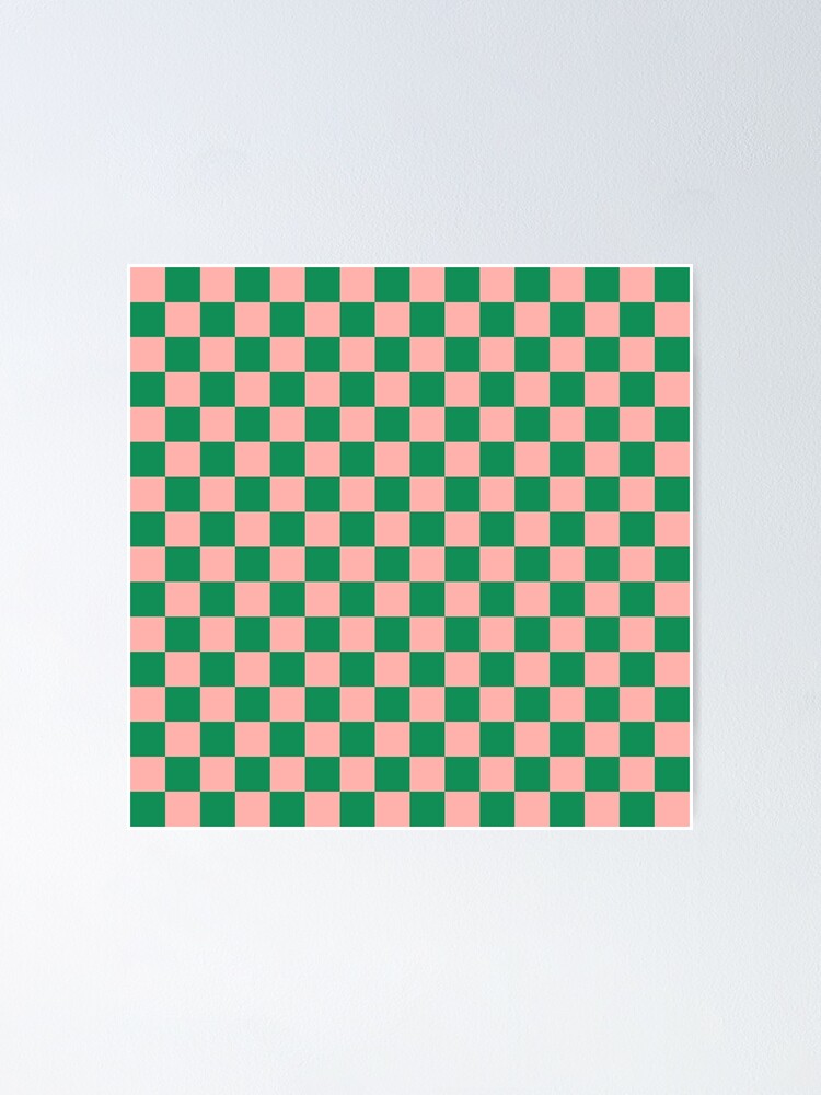 Checkerboard Check Checkered Pattern in Blush Pink and Cream Poster for  Sale by kierkegaard