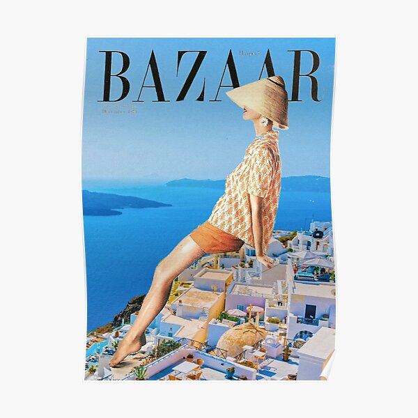 Sitting on Santorini Poster