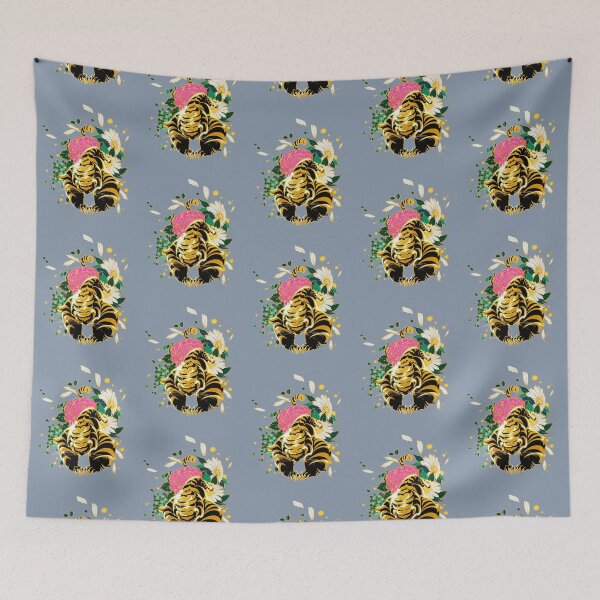 Item preview, Golden Tiger Floral Wall Art designed and sold by Saberlin.