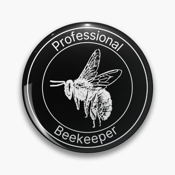 Item preview, White Professional Beekeeper Badge designed and sold by PolishedPin.