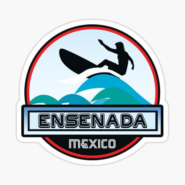 Vista previa del artículo con la obra «SURF ENSENADA MEXICO SURF SURFER SURFBOARD BOOGIE BOARD MX», diseñado y vendido por DESTINATIONS DECAL.