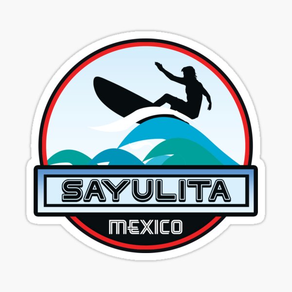 Vista previa del artículo con la obra «SURF SAYULITA MÉXICO SURF SURFER SURFBOARD BOOGIE BOARD MX», diseñado y vendido por DESTINATIONS DECAL.