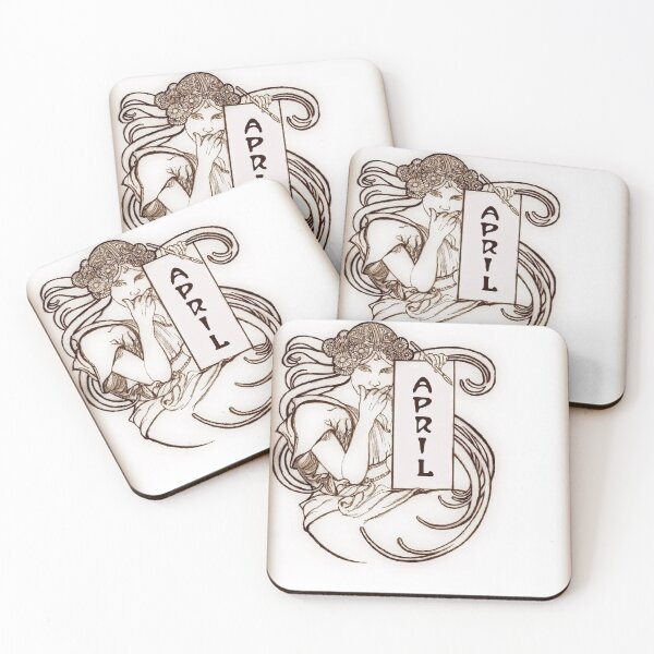 Item preview, Mucha Art Nouveau April  designed and sold by RBEnt.