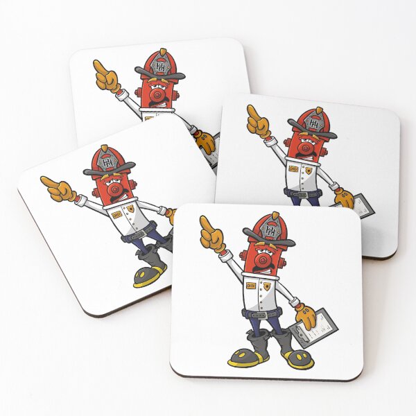Fire Chief In Command - Hero Hydrants Coasters (Set of 4)