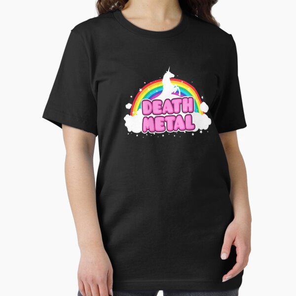 DEATH METAL! (Funny Unicorn / Rainbow Mosh Parody Design) Essential T-Shirt