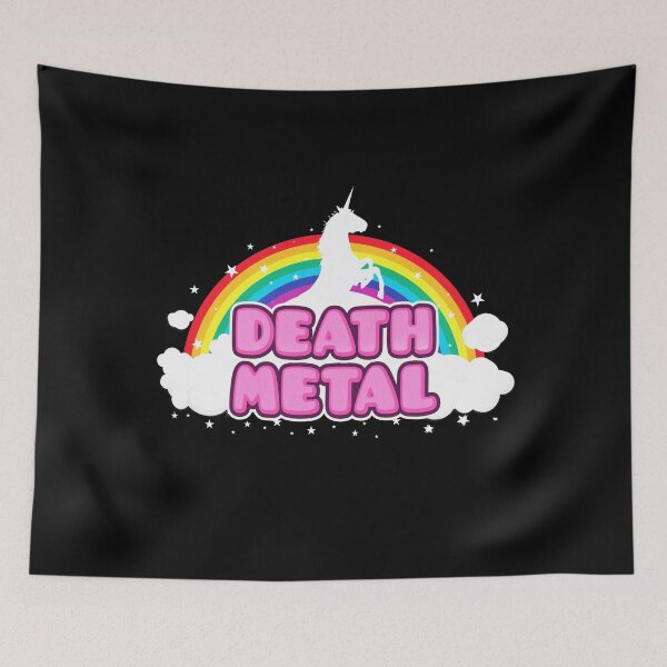 Item preview, DEATH METAL! (Funny Unicorn / Rainbow Mosh Parody Design) designed and sold by badbugs.