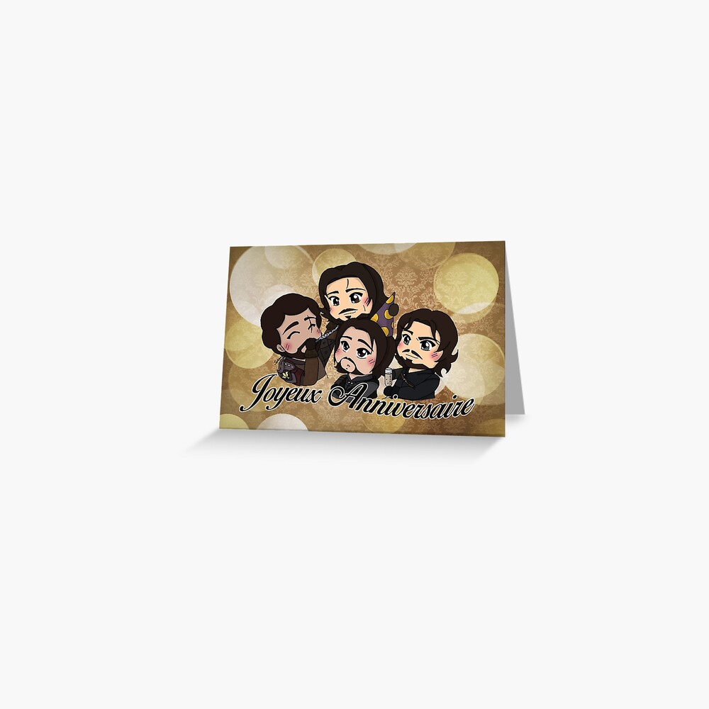 The Musketeers Joyeux Anniversaire Greeting Card By Solenne Redbubble