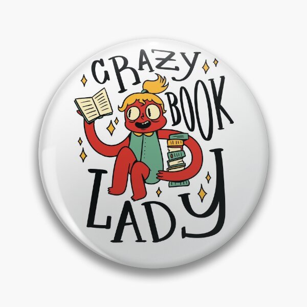 Item preview, Crazy Book Lady Funny Cartoon designed and sold by MnEmzStudio.