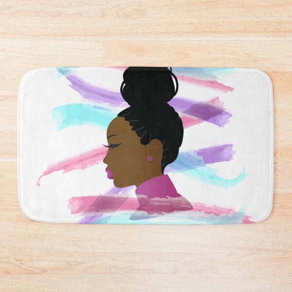 Item preview, Black Girl Braided Locs Bun Hairstyle designed and sold by blackartmatters.
