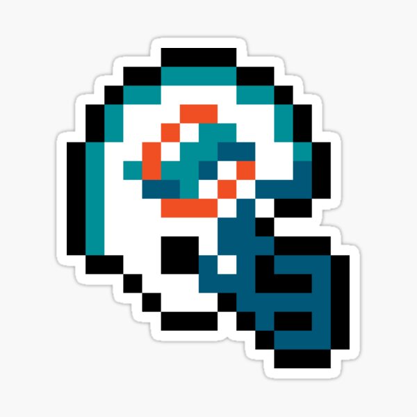 8 Bit Miami Dolphins Helmet - Miami Dolphins - Sticker