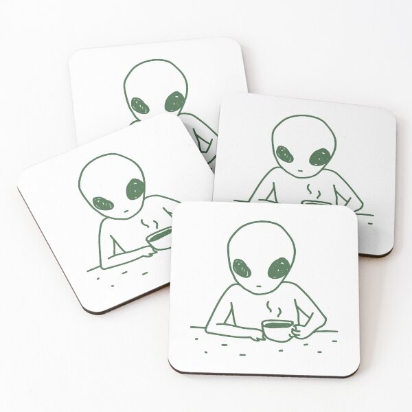 Item preview, Alien Drinking Coffee designed and sold by Wachi-A.