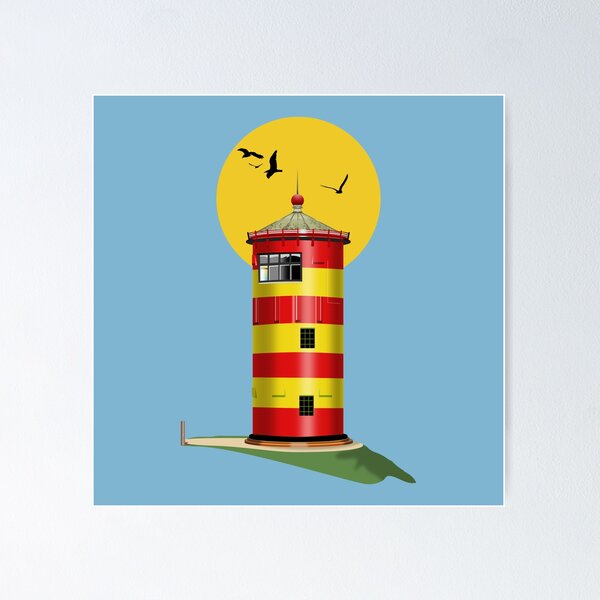 Item preview, Pilsum Lighthouse Pilsumer Leuchtturm Germany designed and sold by ekpatterns.