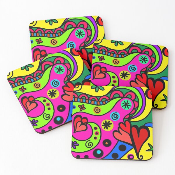 Item preview, Colorful Chic Heart Hippie Bright Pattern designed and sold by Teez-Me.
