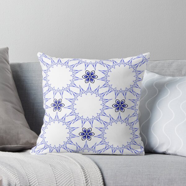 Item preview, blue fifteen angle stars and six petal flowers designed and sold by MadinaFatt.