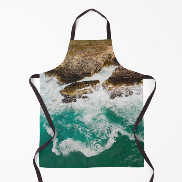 Item preview, Aerial View Of Sea Waves Hitting Rocky Cliff With Splash And Foam On Seashore With Deep Dark Water designed and sold by jourify.