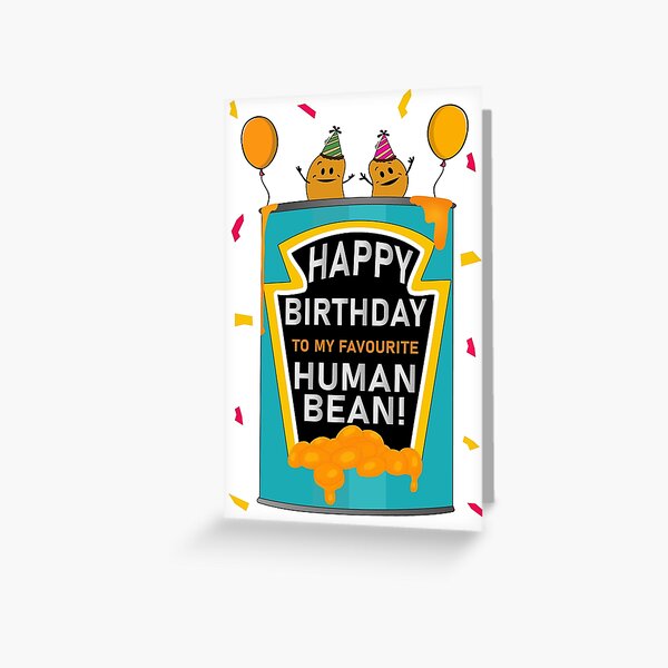 Human Bean, Happy Birthday, Vegan Birthday, Vegan Gift, Funny Love card for Birthday or Anniversary, for Him, Her, Boyfriend, Girlfriend, Wife or Husband Greeting Card