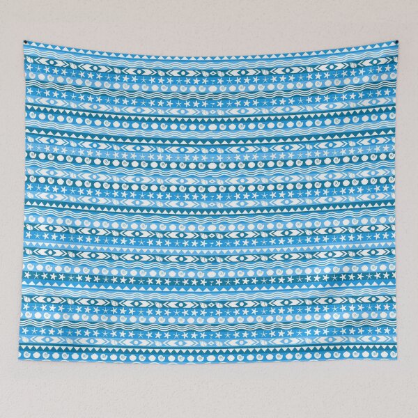 Item preview, Blue Beach Trendy Pattern with Shells and Starfish  designed and sold by Teez-Me.